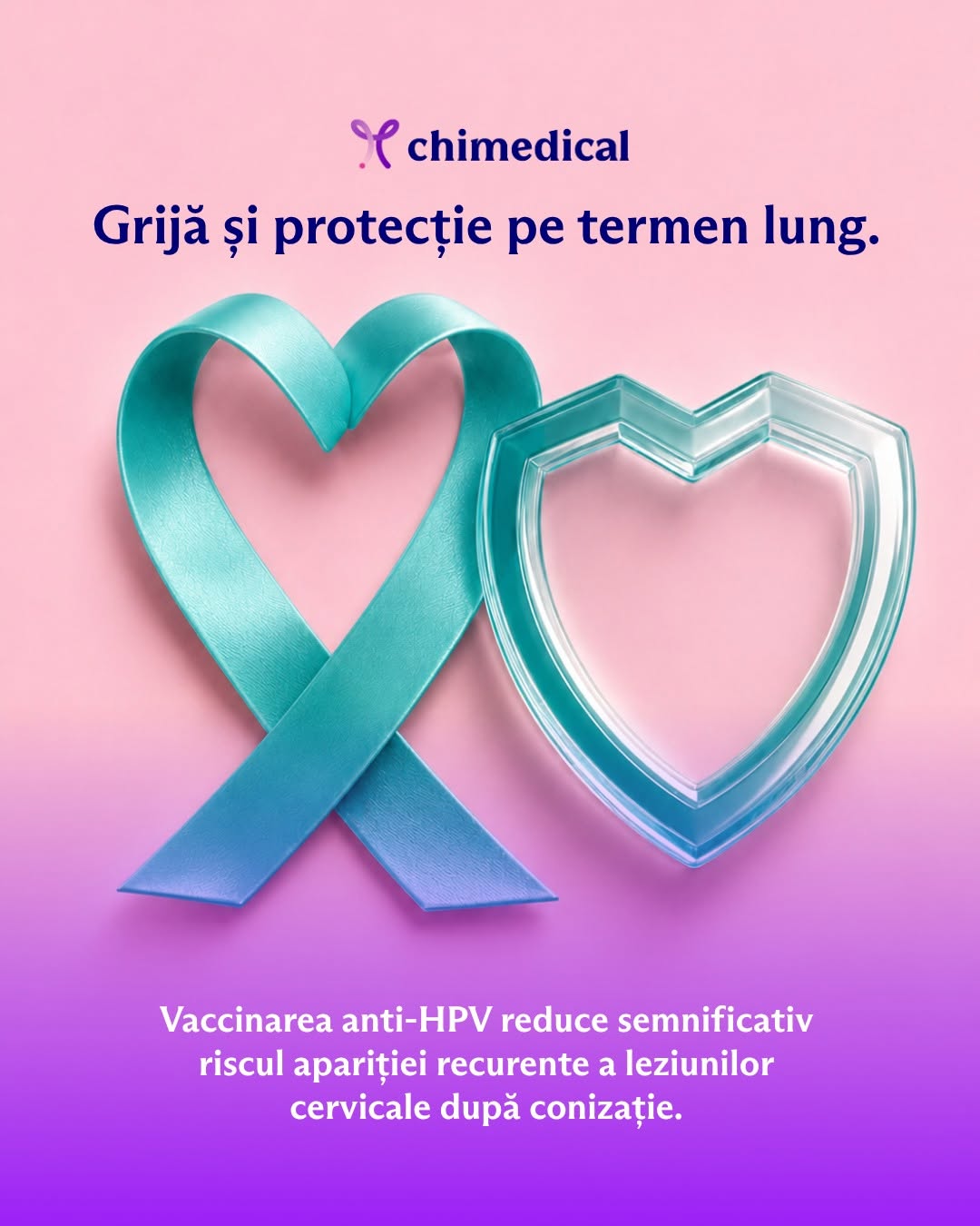 Chimedical social graphic about long-term care and HPV vaccination
