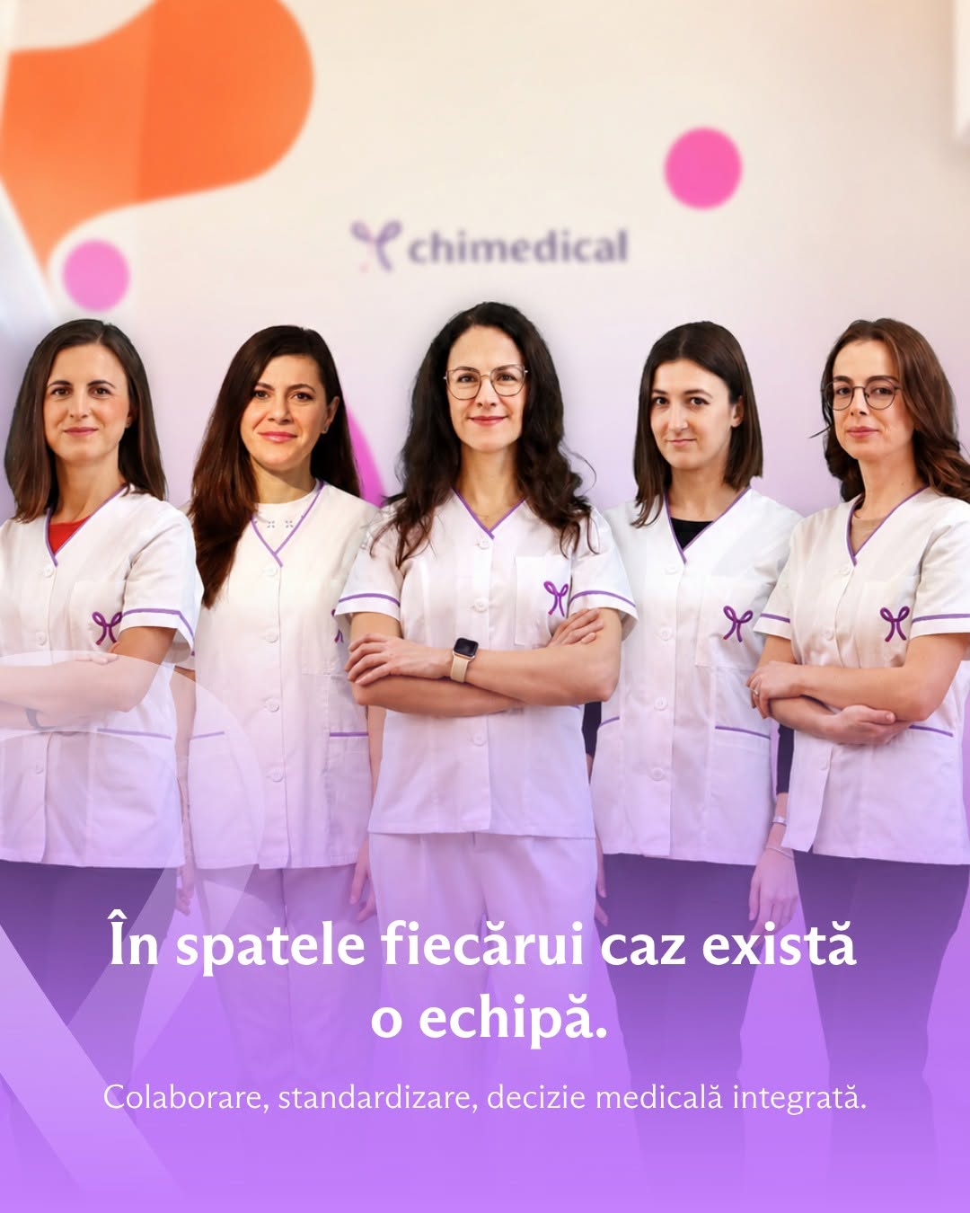 Chimedical social graphic presenting the medical team