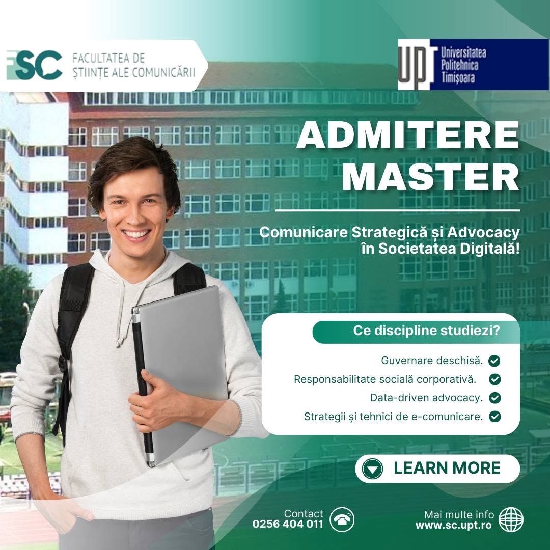 CSASD master's programme social post promoting master admissions and study disciplines