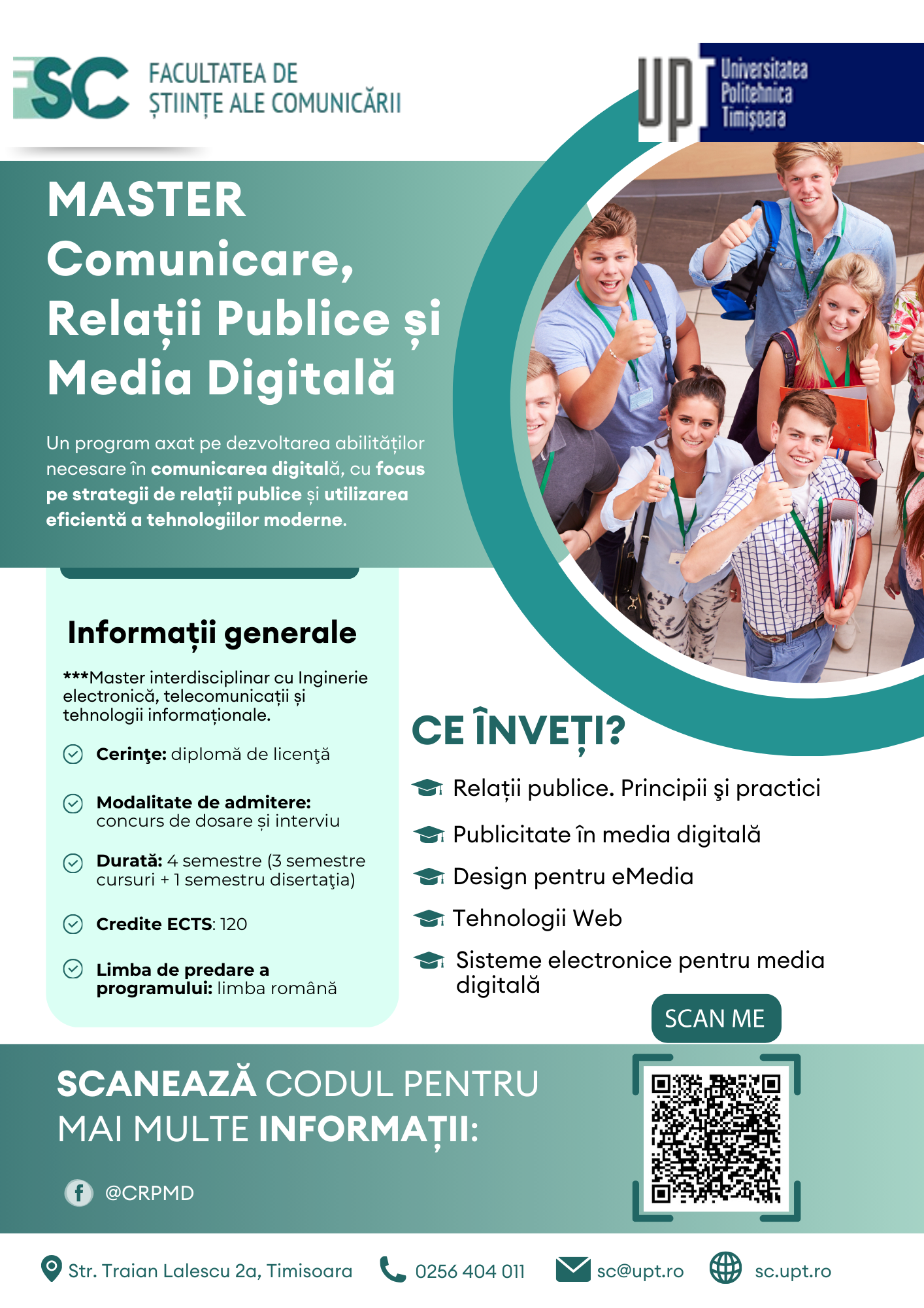 Poster for the master's programme in Communication, Public Relations and Digital Media