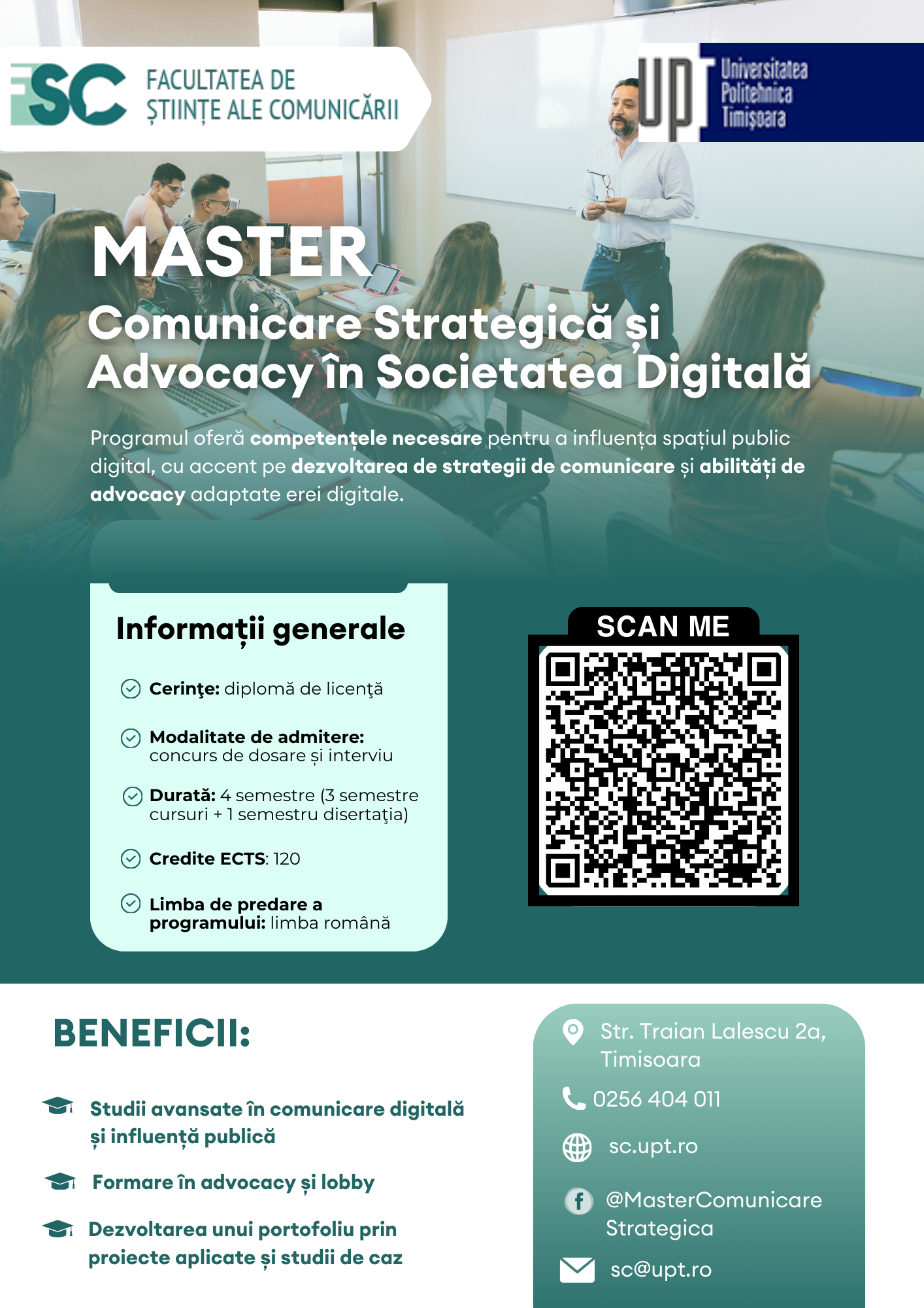 Poster for the master's programme in Strategic Communication and Advocacy