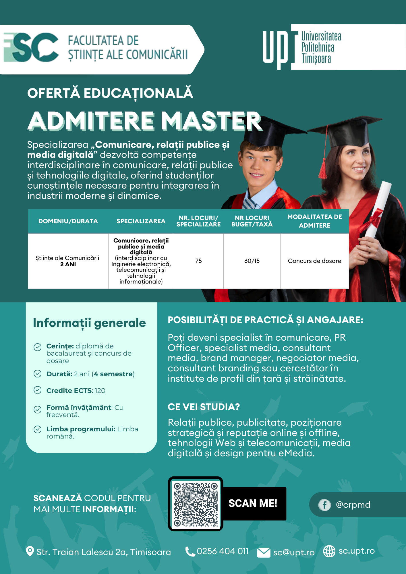 Admissions poster for the master's programme in Communication, Public Relations and Digital Media