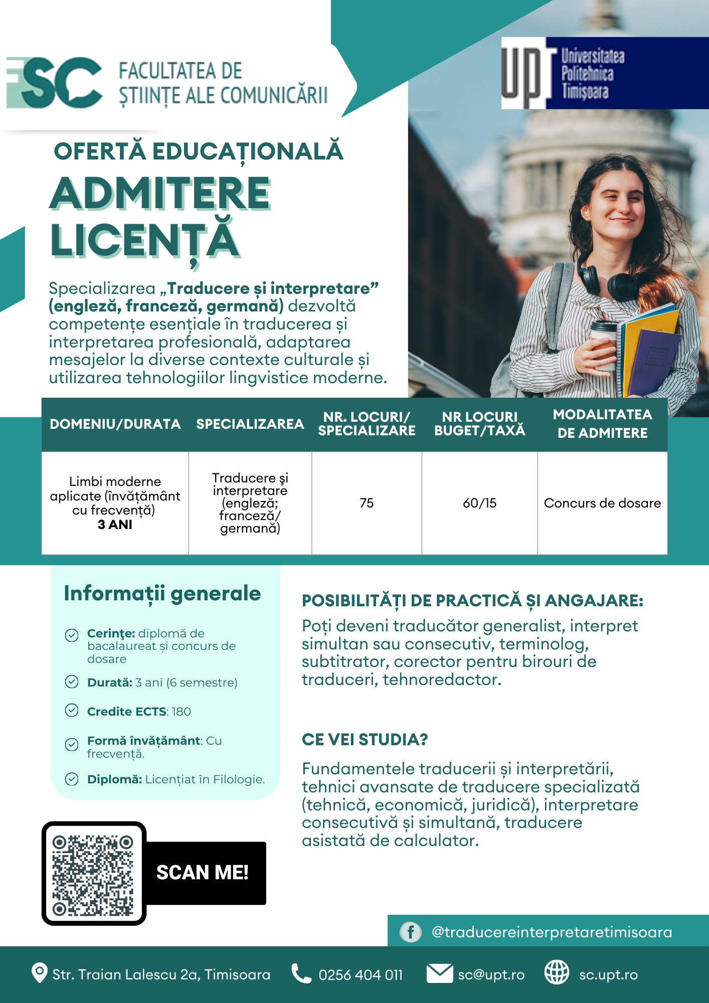 Admissions poster for the bachelor's programme in Translation and Interpreting