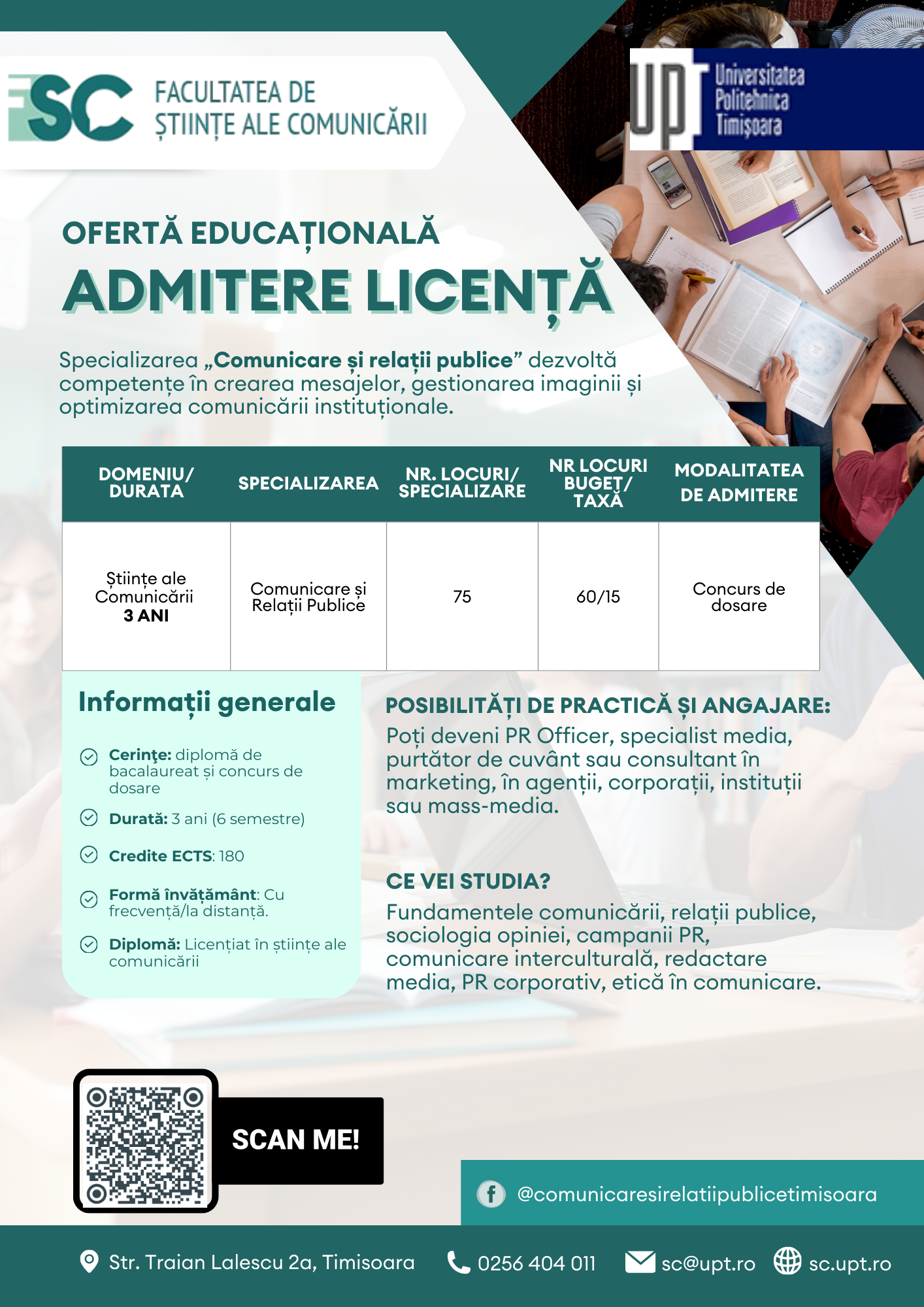 Admissions poster for the bachelor's programme in Communication and Public Relations