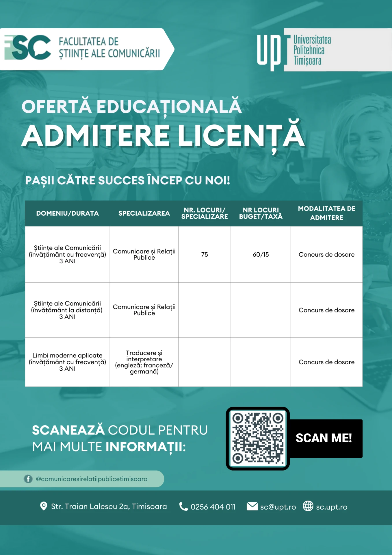 General admissions poster for the faculty's bachelor's programmes