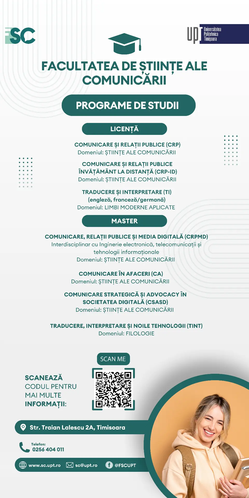 Roll-up banner presenting the faculty's bachelor's and master's study programmes